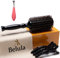 Belula Boar Bristle Round Brush for Blow Drying Set. Round Hair Brush With Medium 2.4 Wooden Barrel. Hairbrush Ideal to Add Volume and Body. Free 3 x Hair Clips & Travel Bag.