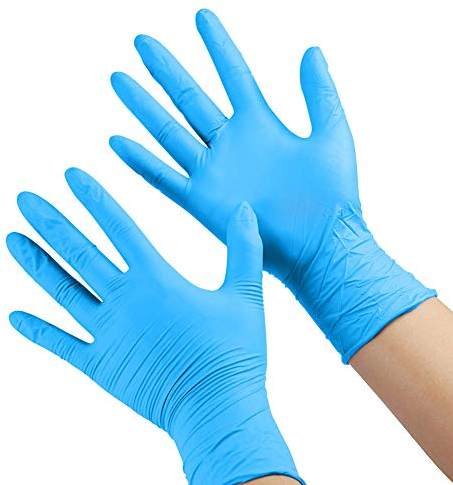FRFJY Guanti monouso da 100 pezzi per bambini, guanti in nitrile per 4-12 anni - Senza lattice, per uso alimentare, senza polvere - per lavorazione, pittura, giardinaggio, cucina, pulizia
