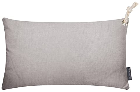 mokebo® Outdoor Kissenbezug 'Der Maritime' mit Kordelschlaufe für Terasse & Balkon, Kissenhülle in Grau in 30x50cm, Bezug für Kissen oder Dekokissen, Made in Spain