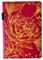 EJRange A5 Lined Notebook, 192 Thick Pages, Hardback Journal with Pen Loop, Storage Pocket, Ribbon and Elastic Closure, Gold Rose Design Writing Pad for Work, School or Gifts (Burgundy)