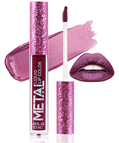 Boobeen Labiales Líquidos Metálicos Labios Mate Barra de Labios Brillo de Labios Nacarado Brillo de Labios Alto Pigmento Larga Duración Labios Antiadherentes Maquillaje para Mujeres y Niñas