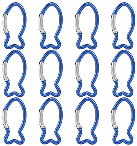 Heavy Duty Caribeaners, 12 Stücke Fischklettern Karabiner Clips, Aluminium Schnell Hängende Karabiner Karabinerhaken Stahl Clip Schnalle Outdoor Wanderzubehör Zum Klettern