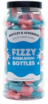 Fizzy Bubblegum Bottles Sweets - (615g) Original Retro Sweets Gift Jar By Bentley & Ackerman's Sweet Shop.