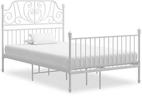 GuyAna Bettgestell Weiß Metall 120x200 cm Bed Frame Tagesbett Einzelbett Schlafzimmer Bettgestell Betten 324848