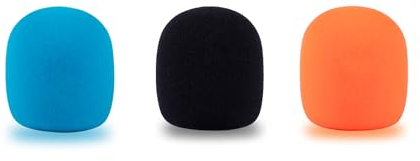 CaTeFo Interview GO Foam Color Windscreen for Rode Wireless Go Handheld Adaptor Replacement Spongue Pop filter Microphone Foam Cover Wind Screen 3pcs Blue Orange Black