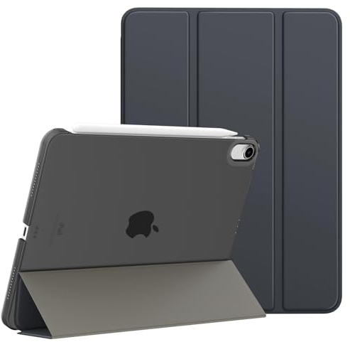MoKo Funda para iPad Air 11 Pulgadas (M3 2025/M2 2024), iPad Air 5/4 Generación 2022/2020 10,9, Funda Inteligente Ultrafina de PC Rígido Translúcido con Soporte Touch ID, Gris Espacial