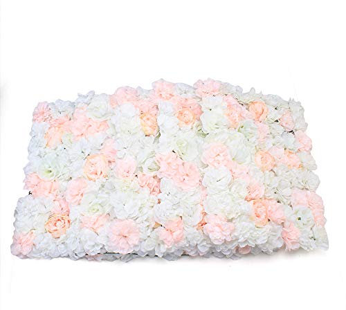 Fricienc Lot de 5 panneaux muraux fleurs artificielles 40 x 60 cm - Mur de roses - Fond de mariage - En soie - Hortensia 3D - Pour mariage, fête, fond photo et décoration de la maison