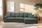 Kaiser Möbel, Sofa mit schlaffunktion, mit Bettkasten, Schlafsofa Gabon, Designer L-Form Sofa, Modern Design Couch, Polsterecke, Freistehend, Stoff- Plüsch Zoom Grün Rechts