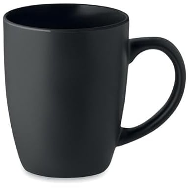 Set of 6 Best Gift Coffee Mugs - 310ml Black Ceramic Coffee Mugs