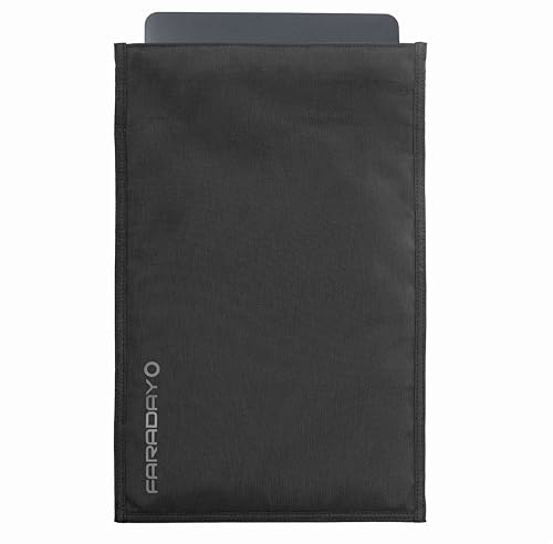 Faraday Defense Faraday Bag Jacket Pro für Laptops, Magnetverschluss, Abschirmung – Strafverfolgung & Militär, Reise- und Datensicherheit, Privatsphäre, Anti-Tracking, Anti-Hacking, Schwarz (Laptop)