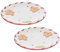 Carousel Home Set of 2 Round Ceramic Christmas Gingerbread Plates | Festive Serving Dishes Christmas Serving Plates | Christmas Tableware Xmas Snack Plates - 16cm