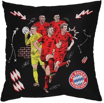 FC Bayern München I Kissen I Sofakissen I Player 2024-25 I Schwarz I 40x40 cm