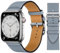 VZEXJIU Bracelets en cuir Compatible avec Apple Watch 38mm 40mm 41mm 42mm(Séries 10) Bracelet en Cuir Véritable Remplacement pour iWatch Ultra 2/1 Séries 10 9 8 7 6 5 4 3 SE,Bleu Lin