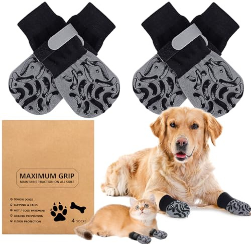Antirutschsocken Hund Katzen der Hundebeschützer Dog Shoes Booties Hunde Hitzeschutz Hundestiefel Socken Antirutsch Hundesocken für Kleine Leckschutz Pfote Schuhe Urlaub Zubehör Hundebekleidung(XS)