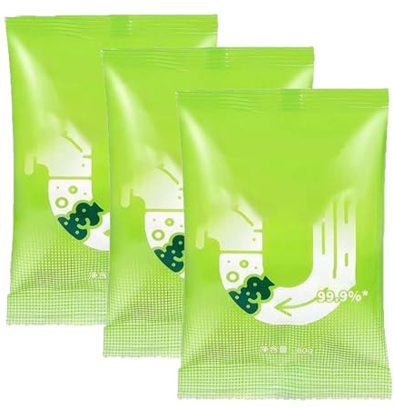 Powerful Pipeline Dredging Powder, Sink Drain Cleaner Pipe Unblocking, Drain Clog Remover Agent, Unclogging Cleaner Quick Cleaning Toilet Tool for Kitchen Bathroom Toilet (3PC)