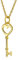 Bling Jewelry Simple clé romantique pour votre cœur, pendentif collier clé cœur ouvert pour femmes, adolescentes, petite amie, plaqué or jaune 14K, argent sterling .925