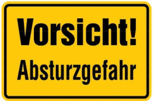 Schild Alu Vorsicht! Absturzgefahr 200x300mm