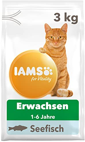 IAMS for Vitality Katzenfutter trocken mit Fisch - Trockenfutter für Katzen im Alter von 1-6 Jahren, 3 kg
