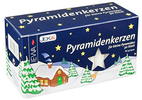 Sigro 50 Stück Pyramidenkerzen, 14 x 74 mm, Wachs, Weiß, Einheitsgröße