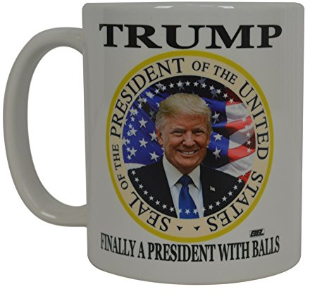Rogue River Tactical Kaffeetasse 'Finally A President With Balls' - Keramik, 325 ml, Trump, Novelty, Politik