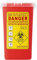 SUPVOX Spritzen Eimer Sharps Container Box Abfalleimer Nadelentsorgungsbehälter mit Deckel für Tattoo Medical (Rot)