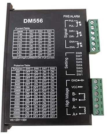 Jadeshay Digitaler Schrittmotor Treiber, DM556 Motortreiber 2-Phasen Schrittmotor Treiber 42/57 Schrittmotortreiber 24V-50V DC