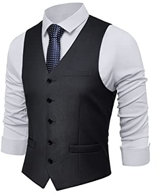 BABEYOND Herren formelle Anzugweste Slim Fit Weste Business Weste für Anzug Smoking