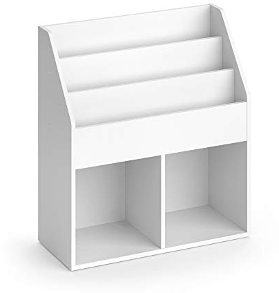 Vicco Kinderregal Luigi, Spielzeugregal für Faltboxen, Weiß, 72 x 79 cm Ohne Faltboxen