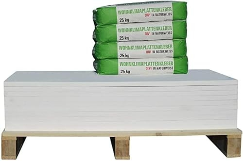 CaSi-Systems, Vorgrundierte Klimaplatte 10mm Calciumsilikat Dämmplatte, anti Schimmel, für innen, Keller, Feuchtraum, Energiesparend & Dämmend, Set für 7,2 m²