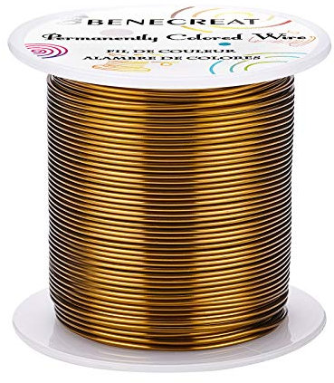 BENECREAT 18Gauge (1mm) Kupferdraht Schmuckdraht 30m Antik Bronze Anlaufbeständiger Kupferperlendraht Für Die Herstellung von Perlenschmuck