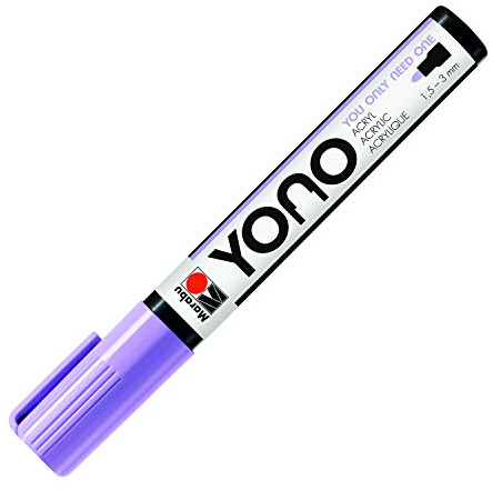 Marabu 12400103226 - YONO Marker, Pastelllila 226, vielseitiger Acrylstift mit japanischer Rundspitze 1,5 - 3 mm, wasserbasiert, lichtecht und wasserfest, für nahezu alle Untergründe