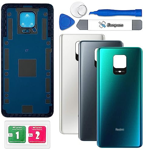Eonpam Tapa Trasera Vidrio Original para Xiaomi Redmi Note 9S Parte Trasera Reemplazo de Cristal Trasero con Kit de Reparación (Azul)