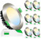 ALUSSO LED Einbaustrahler 230V Dimmbar Ultra Flach LED Spots 10W IP44 Bad Einbauleuchten Deckenspots, Warmweiß 3000K Neutralweiß 4000K Kaltweiß 5700K Einbauspots für Badezimmer Küche, 6er Set