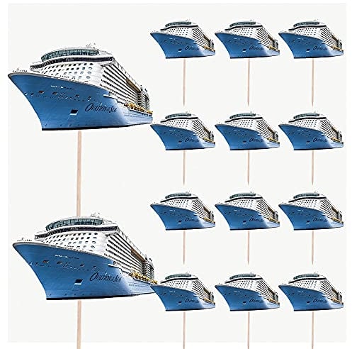 AK Giftshop Cruise Ship Birthday Party Food Cupcakes Picks Decorations Toppers (Pack of 14)