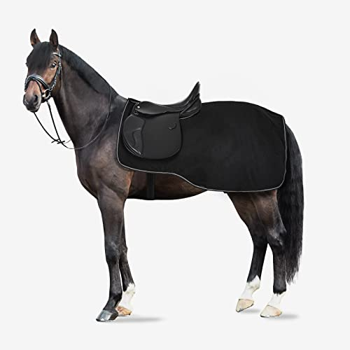 HORZE Kiel Fleece Ausreitdecke, Schwarz, 135