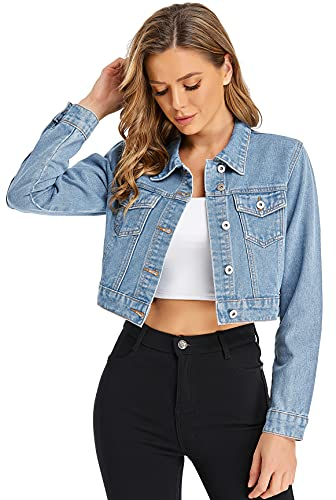 MISS MOLY Jeansjacke Damen Kurz Jeans Jacken Übergangsjacke Denim Jacket
