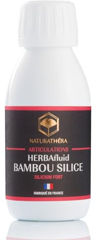 Naturathéra HERBAFLUID BAMBOU SILICE - Complément Alimentaire contre les Douleurs Articulaires et Inflammations - 125 ml - Fabriqué en France - Vegan - Sans Additif Allergène OGM