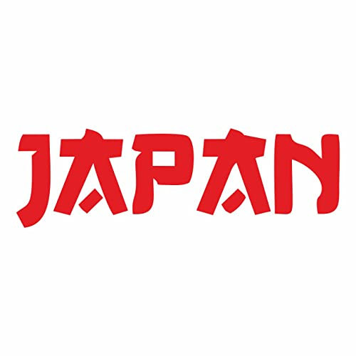 AMA SHOP Adesivo Prespaziato Scritta Japan Giappone colore Rosso| Adesivi per Auto | Sticker per Casco, Moto, Camper | Adesivo in PVC per Decalcomania Parete, Murale