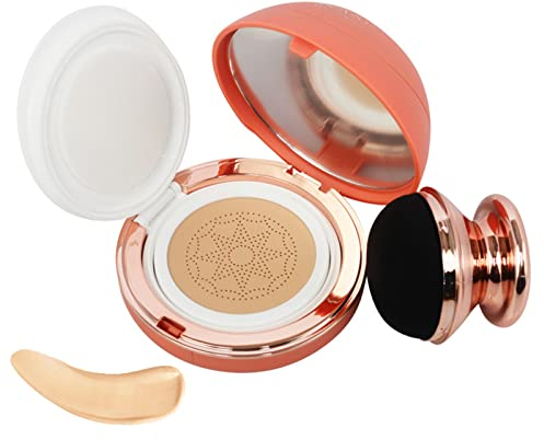 Mushroom Head Air Cushion CC Cream Full Coverage Concealer Create Natural Nude Makeup Oil Control Moisturizing BB Cream Foundation 15 ml (2#Natural Color)