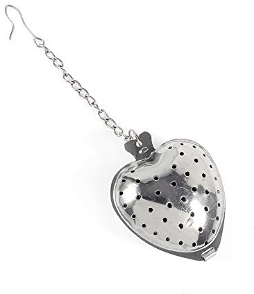 Uadme Infuseur à thé en vrac,boule à thé en acier inoxydable en forme de c ur réutilisable avec long crochet de chaîne pour infuser des feuilles de thé,des épices et des assaisonnements