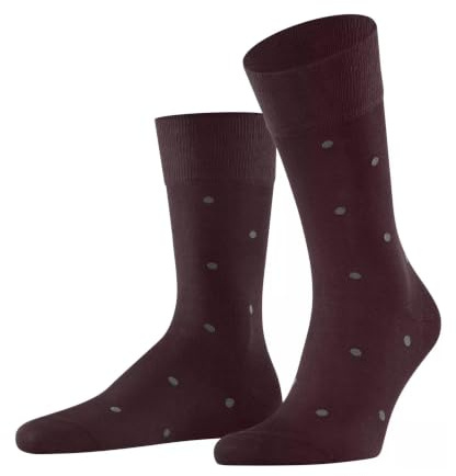 FALKE Men's Dot M So Cotton Patterned Socks 1 Pair, Red Barolo 8597, 5.5-8