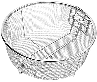 Stainless Steel Fry Baskets with Handle, Stainless Steel Strainer, Blanching Basket, Fryer Skimmer for Kitchen Chips Onion Rings Chicken Wing