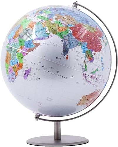 ABGRC Globus Geographic 9 Colors Globes for Kids Desk Classroom Dekorativer Globus der Welt mit silbernem 304-Edelstahlständer Aktualisiert