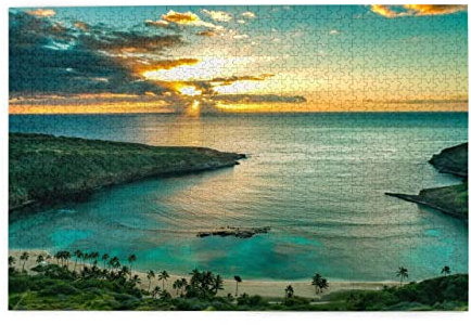 Sunrise Over Hanauma Bay Oahu Hawaii 1000 Teile Puzzle – jedes Stück ist einzigartig – für Erwachsene Kinder