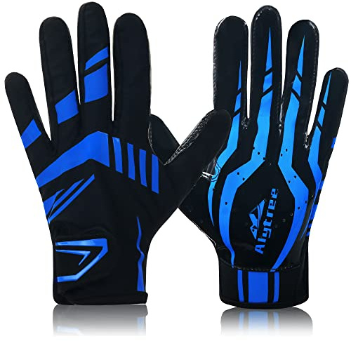 Alytree Youth Football Gloves, High Tack Silicone Grip Glove, Performance Enhanced Kids Receiver Gloves, No-Slip for Youth Boys & Girls 8-12