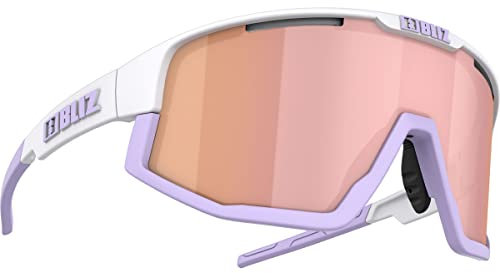 Bliz Fusion Pastel Collection Sportbrille, Lila, Wraparound, weiß, Outdoor-Lifestyle, Modern, Kunststoffrahmen, Vollrand, Polycarbonat und Kunststoff, Sicherheitsbrille für Outdoor-Aktivitäten