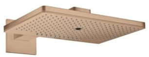 hansgrohe AXOR ShowerSolutions Kopfbrause 460/300 3jet, Brausearm, eckige Rosette, 35282310, Farbe: Brushed Red Gold
