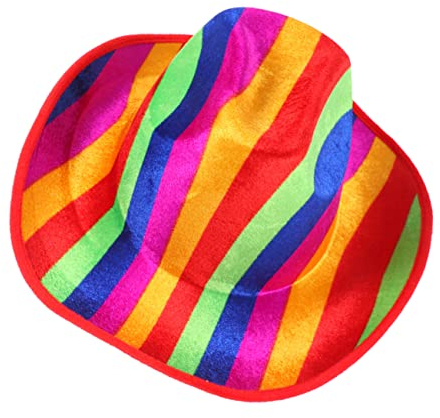 Gadpiparty Regenbogen- -hut - Cowboyhut Cowboymütze Für Herren Smoking-kostümhut Landhüte Schwules Kostüm Für Männer Rainbow Frauen-jazz-hut Erwachsener Gestrick Mann Partyhut