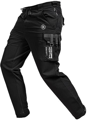 HK Army Hostile Recon Jogginghose mit geradem Bein für Airsoft und Paintball, Schwarz, Groß