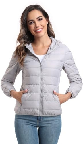 Teemie Damen Steppjacke Leichte Übergangsjacke Jacke Daunenjacke Daunen Lightweight Daunenoptik Für Frauen Parka Funktionsjacke Mit Kapuze L